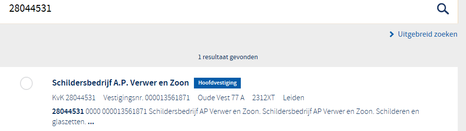 OPVOEREN NIET NATUURLIJKE PERSOON Vanuit aanvraagscherm UOAB Voer in: UOAB (aanvragen product) selecteer aanvraag uit keuzemenu links: module Vergunningen Onderhoud Aanvraag Product UOAB Zet de