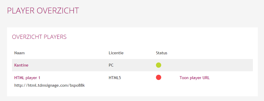 *) Met local caching wordt de data van de server gehaald en ook op de lokale PC bewaard. Zo kan er in geval van een internetstoring nog steeds een presentatie getoond worden.