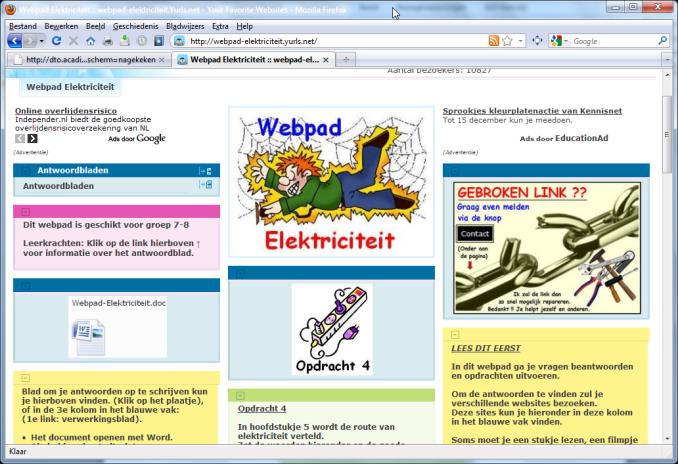 Een speciale miniwebsite Steeds meer leeractiviteiten worden in een speciale miniwebsite aangeboden met een vaste opbouw.