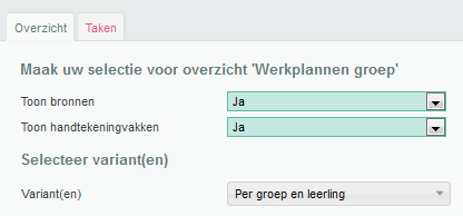 Overzicht werkplannen groep In het overzicht Werkplannen groep vindt u de samenstelling van de sublesgroep, de leerdoelen, aanpak, notities OP en de voortgang.