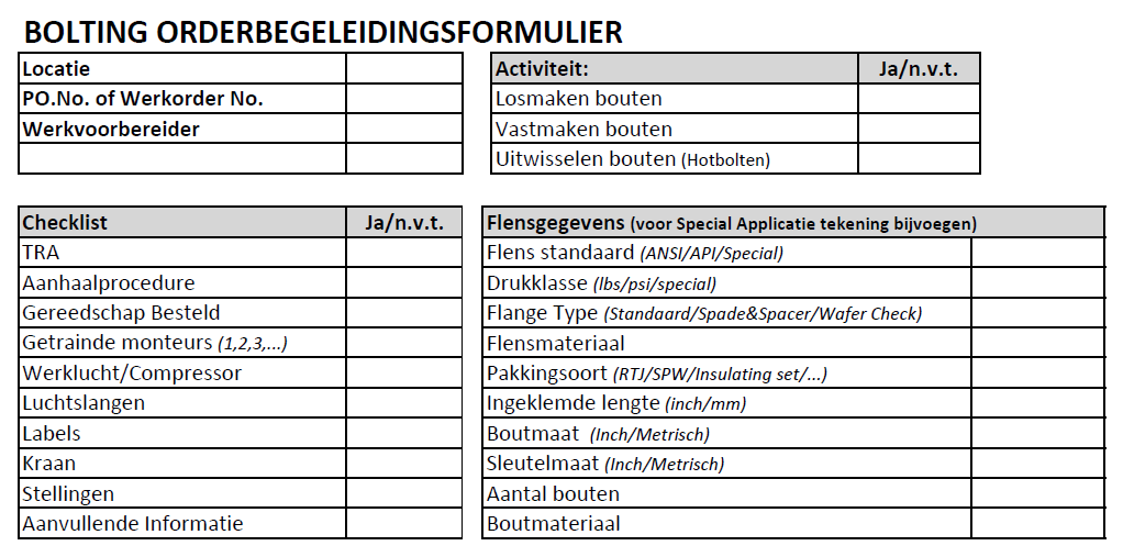 Werkinstructie : HSEW Blz.