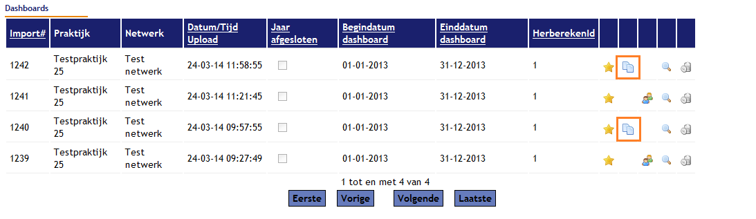 4 Klik op de knop Update om de gegevens in de grafiek te tonen. 5 Sluit het selectiescherm. U kunt de praktijkselectie weer verwijderen door op de knop Reset Selectie te klikken. 1.