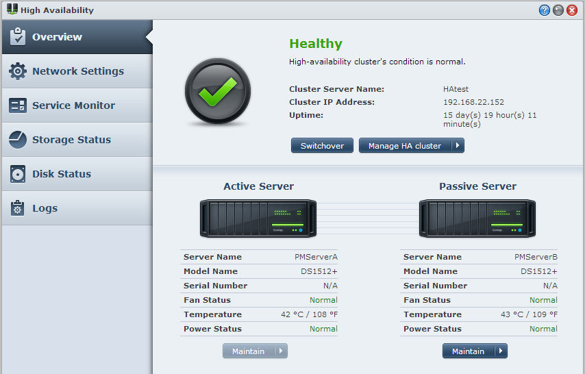 Hoofdstuk Non-stopservice met Synology High Hoofdstuk 17: Availability aanbieden 17 High Availability verwijst naar een serverlay-outoplossing ontwikkeld om onderbrekingen van services die het gevolg