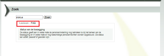 4.3. Zoeken Als u in het menu Help het item Zoeken aanklikt, krijgt u toegang tot de zoekfunctie van de toepassing.