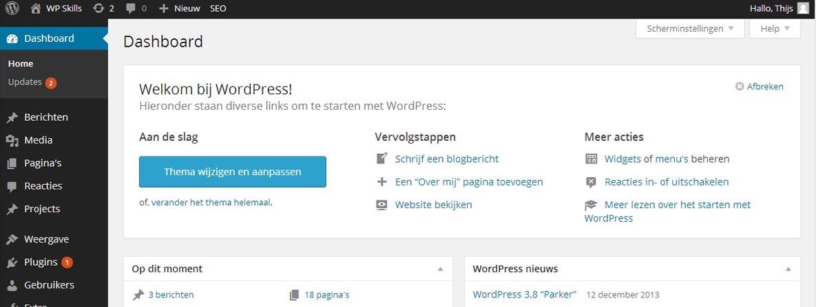 2 Inloggen in WordPress Nadat je een domeinnaam hebt geregistreerd en de website host via een hosting partner, ontvang je de logingegevens voor je blog of website per e-mail.
