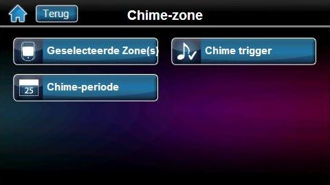 Er zijn twee verschillende tijschema s mogelijk die u zelf kan wijzigen/instellen. Selecteren welke zones moeten werken als deurbel Instellen periode deurbelfunctie(max.