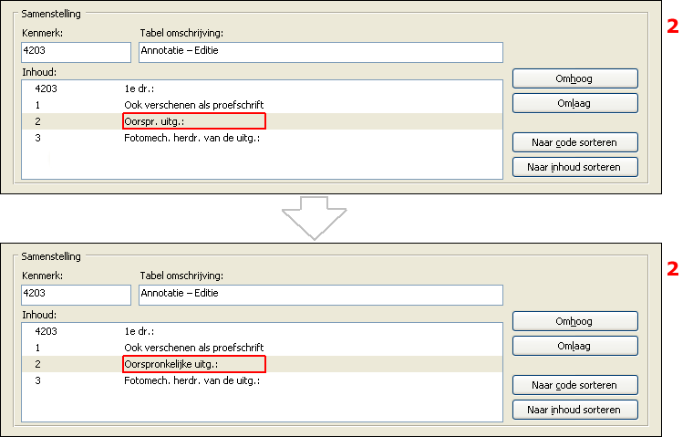 Afb. 131 7. Klik in het groepsvak Tabel [1] op de knop Opslaan. 8. Klik op OK. Het venster Tabellenfunctie wordt gesloten. 9. Converteer de tabellen naar UTF-8 tekencodering. Zie paragraaf 8.