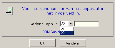 DOM ELS Software DOM Guardian installeren Het dialoogvenster Nieuw apparaat aanmaken... verschijnt. Afb.: 10-54 2. Selecteer de DOM Guardian en bevestig met OK.