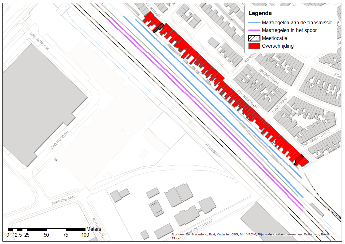 8.13 Subgebied 26 (2 e Daalsebuurt (Seringstraat)) In een deel van subgebied 26 (2 e Daalsebuurt) zijn er overschrijdingen in de plansituatie.