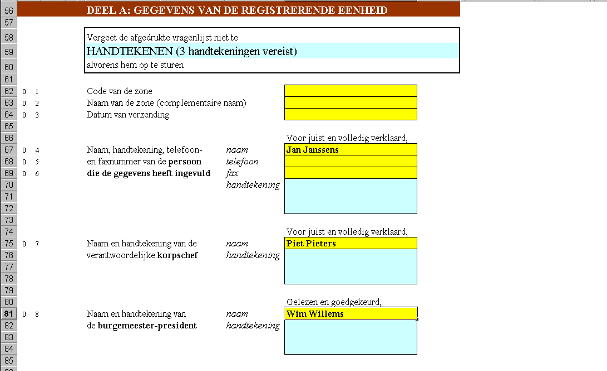 Handleiding en instructieboek MORFOLOGIE VAN DE LOKALE POLITIE 7 Toelichting bij de inhoud DEEL A: GEGEVENS VAN DE REGISTRERENDE EENHEID fig.