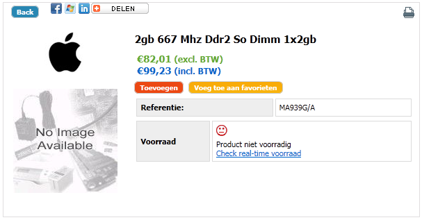 Vervolg hoofdstuk 6.4. Zoeken op keyword Normaal wordt er nog meer informatie getoond over het product, maar het is niet de bedoeling dit te tonen in deze handleiding.