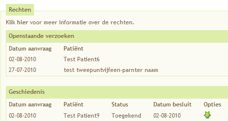Figuur 5: Toestemmingsaanvraag indien de patiënt geen account heeft Formulier uitprinten U bent als behandelend zorgverlener verantwoordelijk voor het bewijs van toestemming van de patiënt.