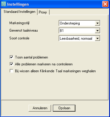 3.4 Klinkende Taal op uw maat De Klinkende Taal Plugin is zo ingesteld dat de applicatie standaard opent als u Microsoft Office Word opstart.