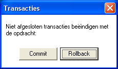 handleiding S(impel)QL bladzijde 26 Transacties Elke transactie wordt ingeleid door de sql-opdracht BEGIN TRANSACTION. Zodra de opdracht wordt herkend verhoogt S(impel)QL het transactieniveau.