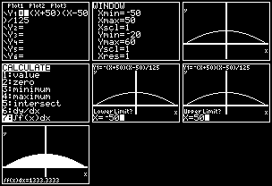 Met de GR Via [CALC] en 7:f(x)dx kan je bovenstaande (bepaalde)