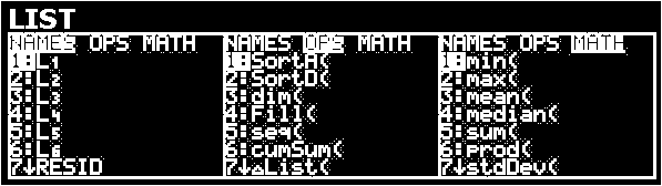 STAT & LIST Bij statistiek werk je dus veel met lijsten. Hieronder zie je nog maar 's een keer een overzichtje van de opties onder [STAT] en [LIST].