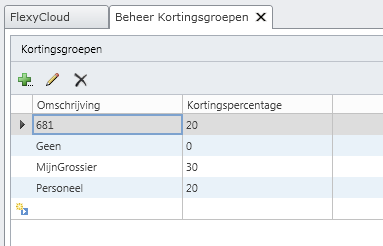 Via de knop kan je in een werkorder of een factuur een pakket toevoegen. 5.