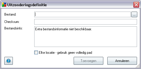 In het dialoogvenster Uitzonderingen voor mogelijk ongewenste programma's staat een lijst met eerder als zodanig gedefinieerde en geldige uitzonderingen op mogelijk ongewenste programma's.
