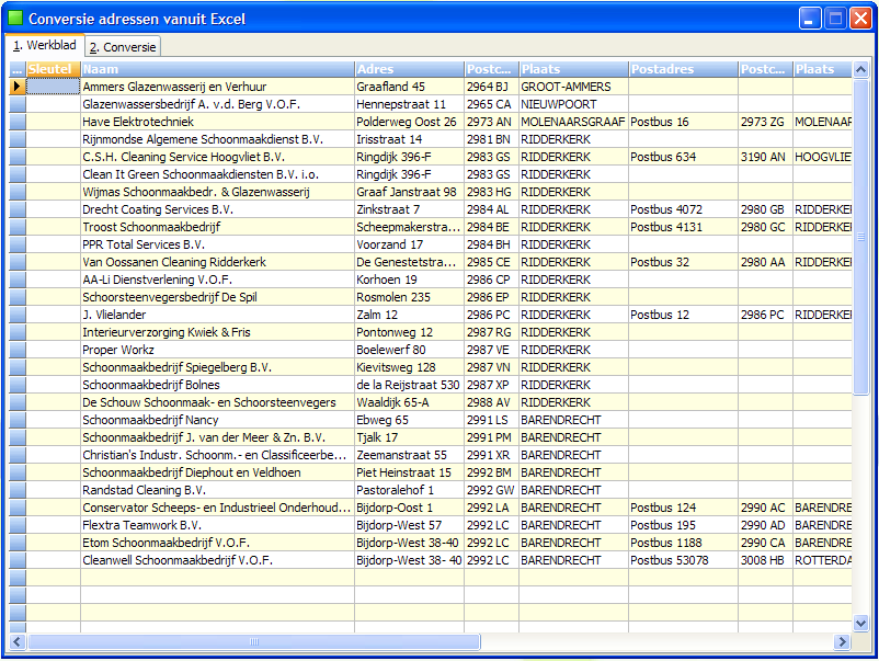 Conversie adressen vanuit Excel Met behulp van het Windows klembord (clipboard) kunnen relatiegegevens vanuit Excel (of ander spreadsheet-programma) in AaRelatie geimporteerd worden.