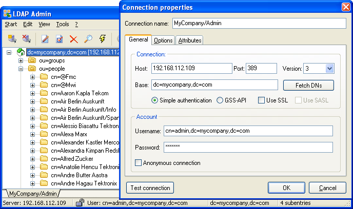 226 LDAP-interface het centrale beheer van gebruikersaccounts.