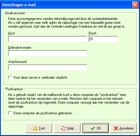 Flits 3 7.5 48 Instellingen e-mailaccount Kies in de lerarenmodule: Instellingen venster. E-mailaccount.