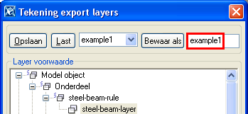 Voorbeeld: Een voorwaarde voor de DWG-export maken Na het maken van layers kunt u doorgaan met het maken van een voorwaarde om een objectgroep naar een layer te exporteren en de layer toe te wijzen
