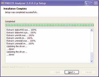 Installatie van de software Volg onderstaande stappen om de PMIX35 software te installeren.! Let op: Volg de onderstaande installatieprocedure alvorens de PMIX35 aan te sluiten op de PC! 1.