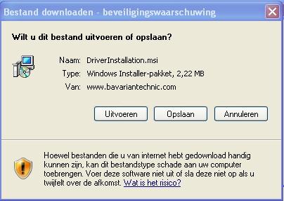 USB driver installeren : 6 Vooraleer u de hardware aansluit op uw computer moet eerst de USB driver geïnstalleerd worden.