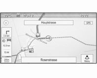 Navigatie 57 Verkeersincidentlijsten Druk bij actieve routebegeleiding op NAVI en druk op de multifunctionele knop om Navigatiemenu weer te geven. Blader door de lijst en selecteer Verkeer.