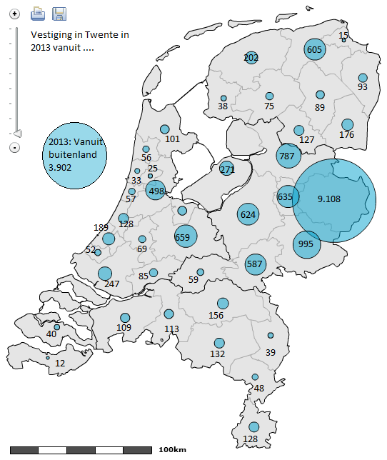 Meeste verhuizingen binnen Twente Er verhuizen relatief veel mensen van en naar buitenland Binnen Nederland of naar