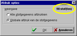 Handleiding BASWIN 28 In het dialoogvenster Afdrukopties kan worden gekozen tussen een uitgebreide of globale afdruk.