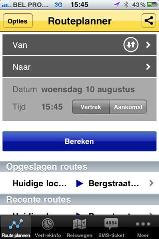 Reisinfo via uw smartphone Routeplanner,