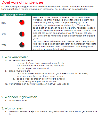 Kenmerken coachinstructie Geeft coach richtlijnen en tips voor cliëntondersteuning Inzicht geven in