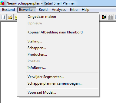 Een schappenplan maken Het maken van een schappenplan in Retail Shelf Planner is een proces dat goed vergelijkbaar is met de werkelijkheid. Als eerste wordt de stelling (achterwand en voet) gemaakt.