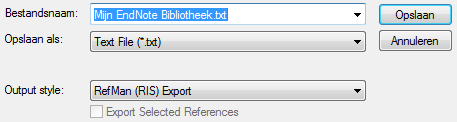 Zotero Handleiding Uitwieling met EndNote 43 Figuur 36: Dialoogcherm EndNote Style c) Sluit het venter met de tijlen via de luitknop (kruije rechtboven). 2.