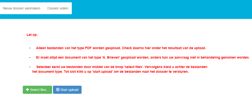 Klik op SELECT FILES om de bestanden te