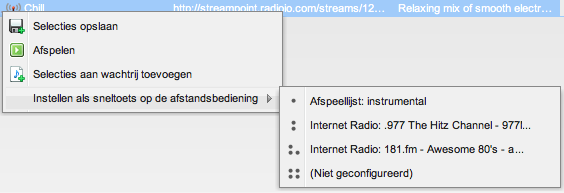 Sneltoetsen voor afstandsbediening instellen De afstandsbediening telt 4 externe sneltoetsen.