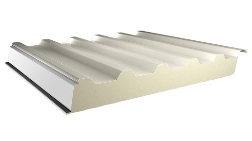 T6 sandwichpaneel trapezium 35/200 Dit paneel heeft een strakke trapezium profilering en is voorzien van hoogwaardige PUR isolatiekern. Het paneel kan zowel op daken als tegen wanden worden toegepast.