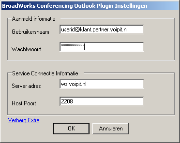 Pagina 11 van 14 5.2 Configureer uw Outlook Add-in Om te kunnen werken met de Outlook Add-in is het nodig eenmalig uw account gegevens in te stellen.