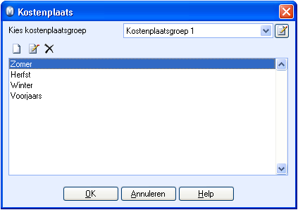 ADMINISTRATIE Let op! Extra kostenplaatsgroepen zijn enkel toegankelijk bij het invoeren van boekstukken bij het inboeken.
