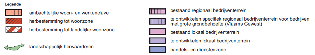 Bovendien is binnen de Ezelshoek, waartoe ook de gegroepeerde lintbebouwing langsheen de Meulebekestraat en de Bollewerpstraat behoort, de verweving tussen wonen en werken nadrukkelijk aanwezig.