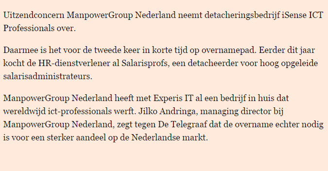 Wat was het meest uitdagende component van de deal? Manpower is een groot concern waarbij de eindbeslissing voor een acquisitie, ook voor kleinere deals, in de VS moet worden genomen.