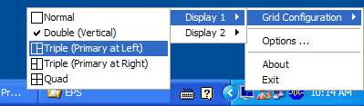 Acer GridVista is eenvoudig in te stellen: 1 Start GridVista en selecteer via de taakbalk de gewenste schermconfiguratie voor elk scherm.