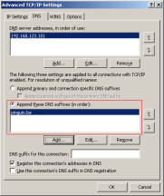 4. Instellingen op de client Op de client moeten er telkens 2 instellingen gemaakt worden, meestal wordt dit meegegeven via dhcp, maar dit kan ook handmatig gebeuren.