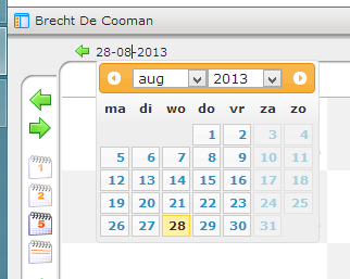 3. De digitale schoolagenda a. Bladeren door je agenda Standaard start je in de 5-dagenweergave; je bladert naar de volgende of de vorige week met de groene pijltjes. Ook in de andere weergaven (bijv.