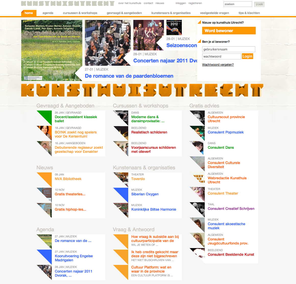 ZIMIHC Platform, advies, netwerk en bemiddeling www.kunsthuisutrecht.nl Wat kunnen we verwachten? De website kunsthuisutrecht.nl is de portal voor kunstenaars en aanbieders van producten en diensten.