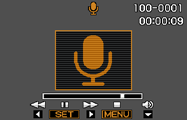 LET OP U kunt tijdens de audio opname het beeldscherm in- en uitschakelen d.m.v. [8] (DISP).
