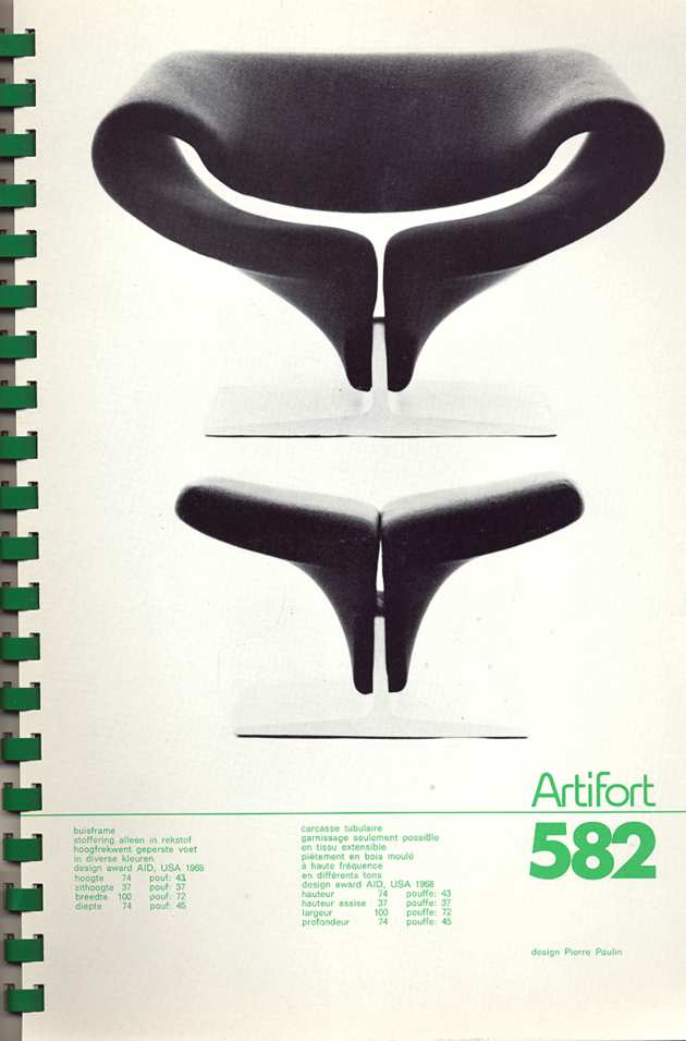 Artifort catalogus ± 1970 Afmeting 21 X 30 cm telt 41 zwart-wit foto s en 4 bedrukte halftransparante vellen papier en is voorzien van een appel groene steunkleur voor tekst en afmetingen van