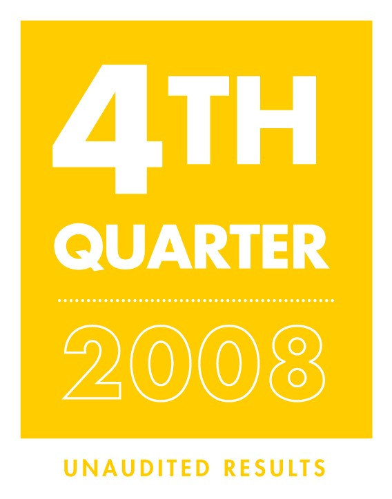 Royal Dutch Shell plc 4TH QUARTER AND FULL YEAR 2008 UNAUDITED RESULTS Royal Dutch Shell s fourth quarter 2008 earnings, on a current cost of supplies (CCS) basis, were $4.8 billion compared to $6.