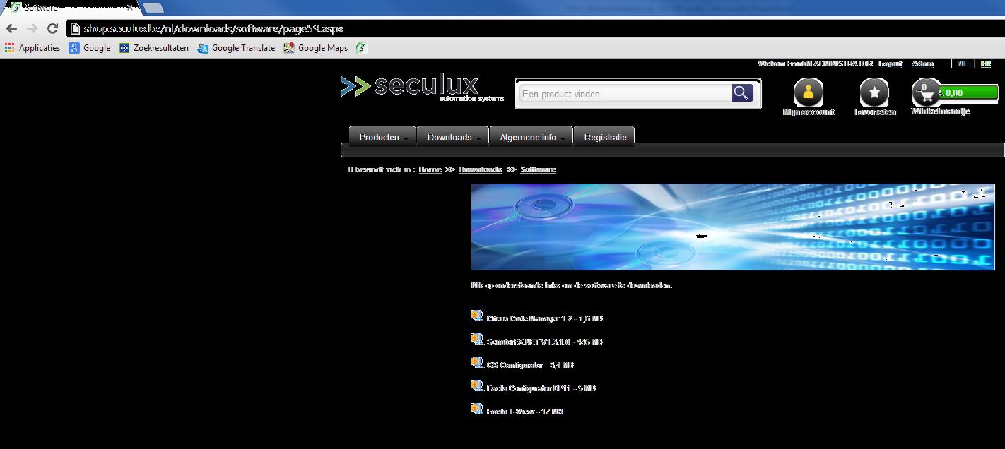webshop Seculux enkel na inloggen.